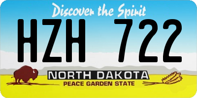 ND license plate HZH722