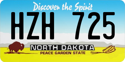 ND license plate HZH725
