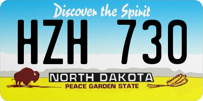 ND license plate HZH730