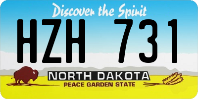 ND license plate HZH731
