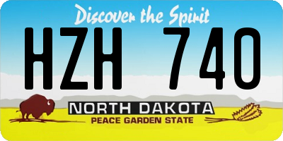 ND license plate HZH740