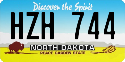 ND license plate HZH744