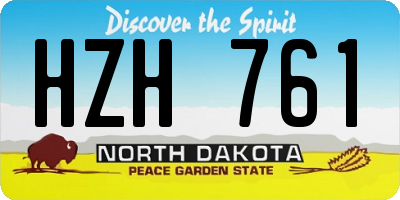 ND license plate HZH761