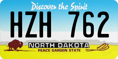 ND license plate HZH762