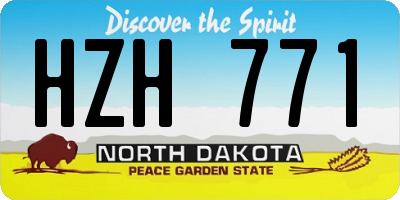 ND license plate HZH771