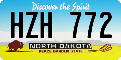 ND license plate HZH772