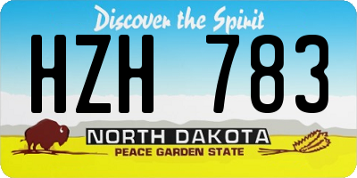 ND license plate HZH783