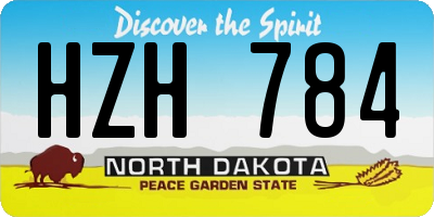 ND license plate HZH784