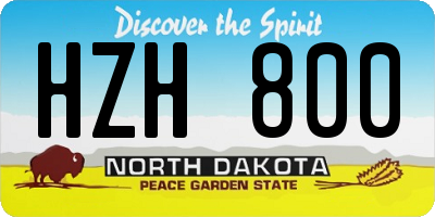 ND license plate HZH800