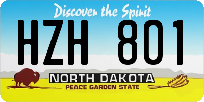 ND license plate HZH801