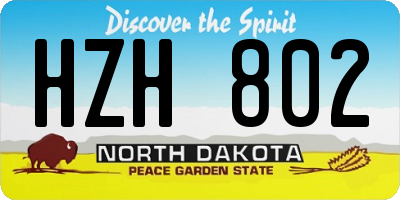 ND license plate HZH802