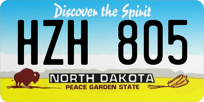 ND license plate HZH805