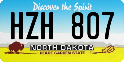 ND license plate HZH807