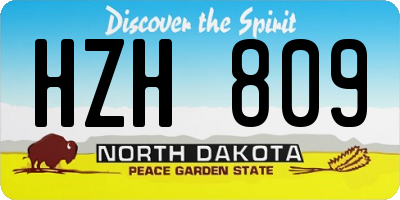 ND license plate HZH809