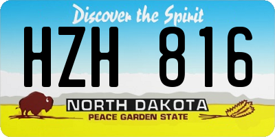 ND license plate HZH816