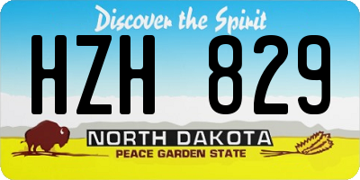 ND license plate HZH829