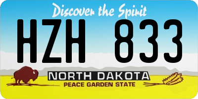 ND license plate HZH833