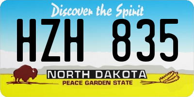ND license plate HZH835