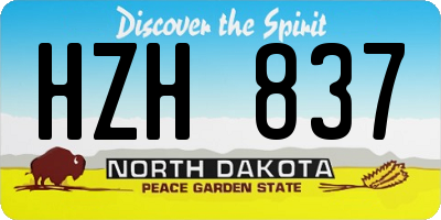 ND license plate HZH837
