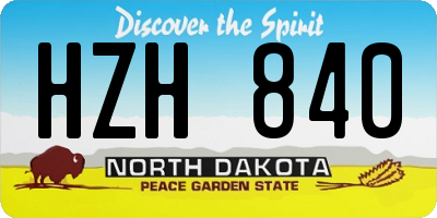 ND license plate HZH840