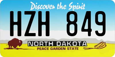 ND license plate HZH849
