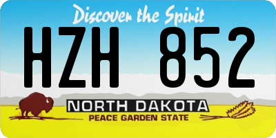 ND license plate HZH852