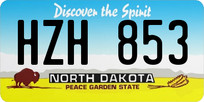 ND license plate HZH853