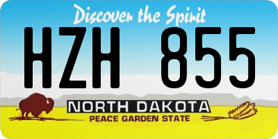 ND license plate HZH855