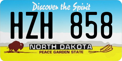 ND license plate HZH858