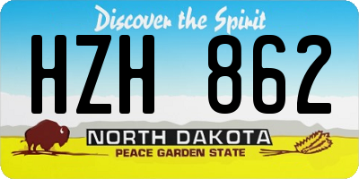 ND license plate HZH862