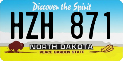 ND license plate HZH871