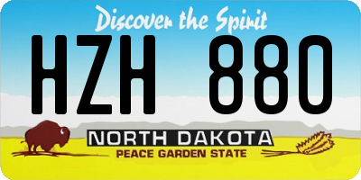 ND license plate HZH880