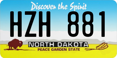 ND license plate HZH881