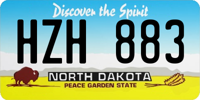 ND license plate HZH883
