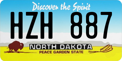 ND license plate HZH887