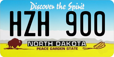 ND license plate HZH900