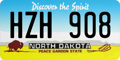 ND license plate HZH908