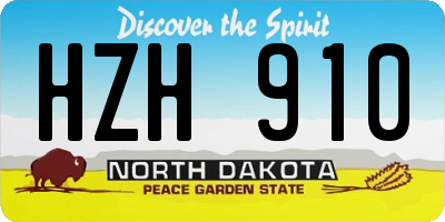 ND license plate HZH910