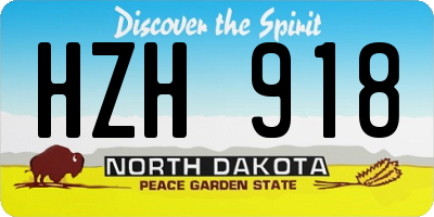 ND license plate HZH918