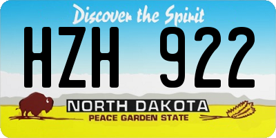 ND license plate HZH922