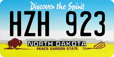 ND license plate HZH923
