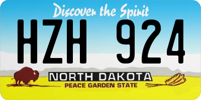 ND license plate HZH924