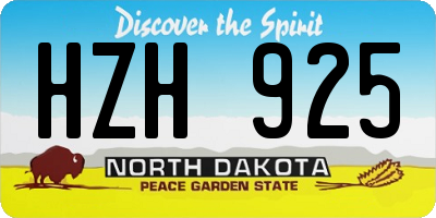 ND license plate HZH925