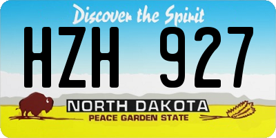 ND license plate HZH927