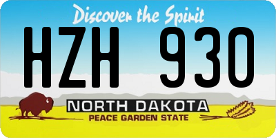 ND license plate HZH930