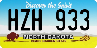 ND license plate HZH933