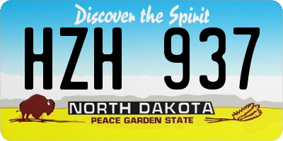 ND license plate HZH937