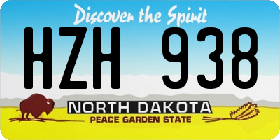 ND license plate HZH938