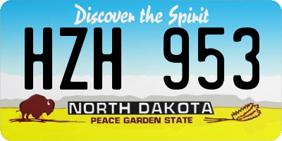 ND license plate HZH953