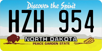ND license plate HZH954